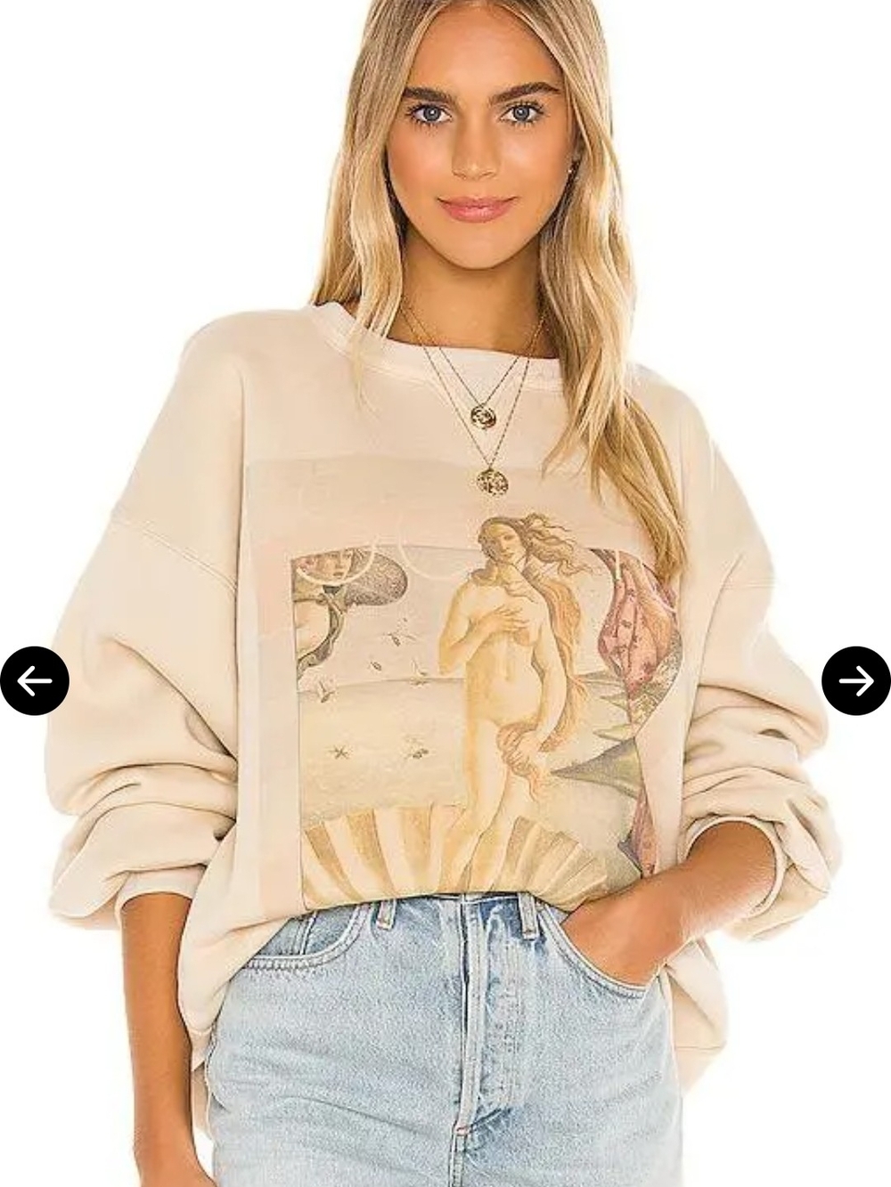 Selkie Oatmeal Venus Winter Sweater S Botticelli Graphic Oversized Sweatshirt